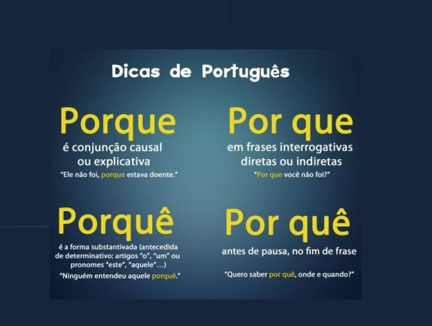 PORQUE OU POR QUE QUANDO USAR