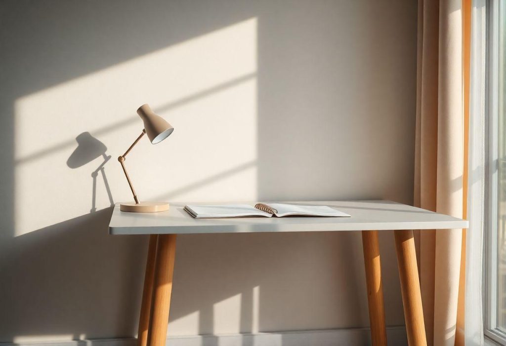 Mesa de Estudos Pequena e Barata
