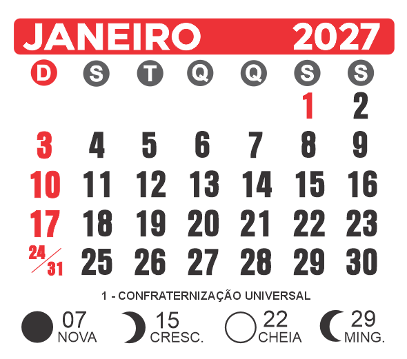 calendario janeiro 2027