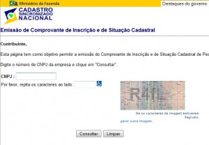 RECEITA FEDERAL CNPJ CONSULTA SITUAÇÃO CADASTRAL - COMPROVANTE DE INSCRIÇÃO